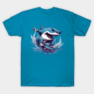 shark riding a skateboard T-Shirt